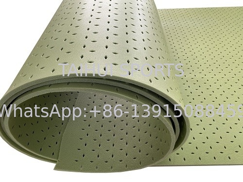 TAIHUI T2510G Shock Pad Underlay การออกแบบเบา ความสามารถในการซับซ้อนแรงกระแทกที่ดี ความยาวม้วนที่สามารถปรับแต่งได้ ความทนทานสูง สีเขียว/ปรับแต่ง