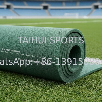 แผ่นรองพื้นพัดชนิดที่ได้รับการรับรองจาก FIFA ด้วยการออกแบบหลุมเพชรสําหรับสนามกีฬาหญ้าเทียมความยาวที่กําหนดเอง