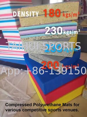 กรดการแข่งขัน Judo Mat 230kgs / m3 40mm ความหนา PUหนัง Karate การฝึกอบรม Mat การต่อสู้ Taekwondo Mat
