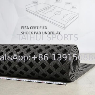 แผ่นรองพื้นพัดชนิดที่ได้รับการรับรองจาก FIFA ด้วยการออกแบบหลุมเพชรสําหรับสนามกีฬาหญ้าเทียมความยาวที่กําหนดเอง