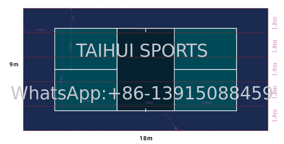 พื้นกีฬาไวนิลเป็นมิตรต่อสิ่งแวดล้อมพร้อมชั้นเคลือบและความหนา 2-10 มม. สำหรับพื้นสนามกีฬากลางแจ้ง PVC